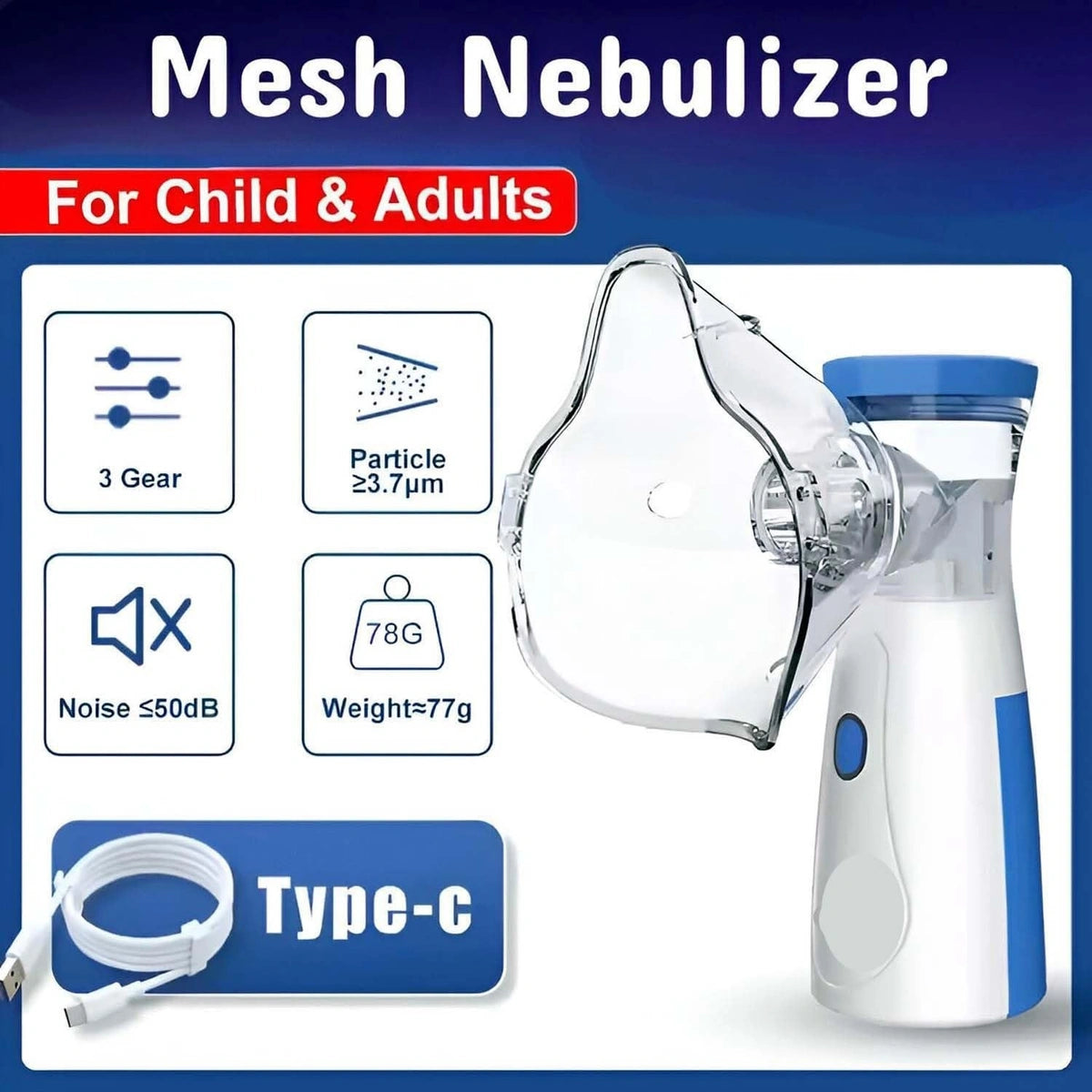 Portable Nebulizer & Humidifier for Baby & Adults | Compact, Silent, Self-Cleaning Machine with Long Battery Life
