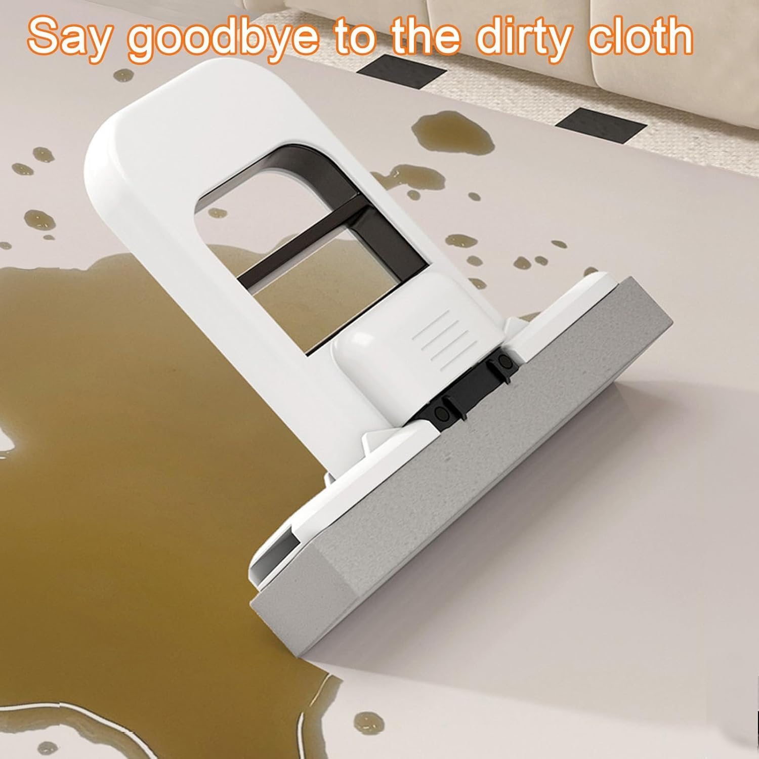 Mini Foldable Sponge Mop, Self-Squeeze Desktop Mop for Small Spaces, Wet & Dry Portable Cleaning Tool for Kitchen Countertops, Bathroom Sink, Glass, Car, RV, Dorm Room