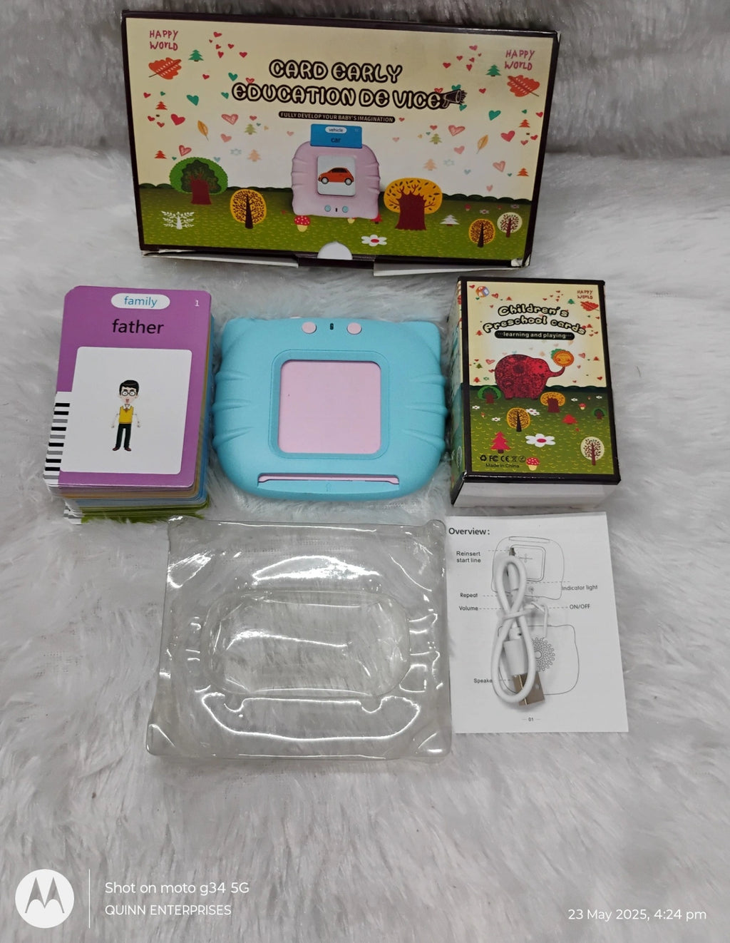 Talking Flashcards Learning Toy.Skills Flash Card Learning Device Toy Early Learning 224 Words Sounds Music Playing Game