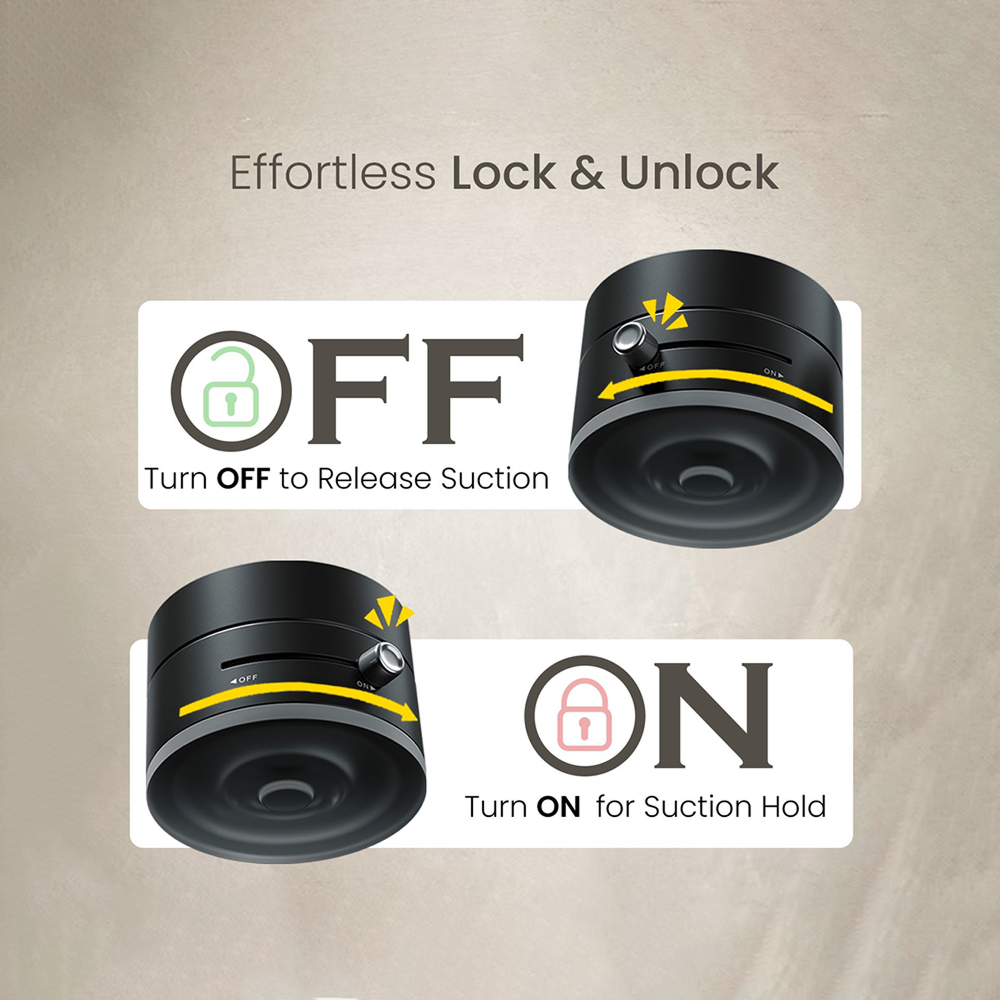 Magnetic Vacuum Suction Mobile Holder, Black                         Strong Magnetic Attachment Multiple Angle Adjustment Retractable Compatible with iPhone & Android Phone for Car, Desk, Mirror, Glass